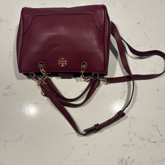 Tory Burch mini top handle with crossbody strap - in burgundy - Picture 4 of 10